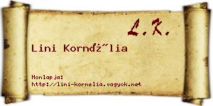 Lini Kornélia névjegykártya